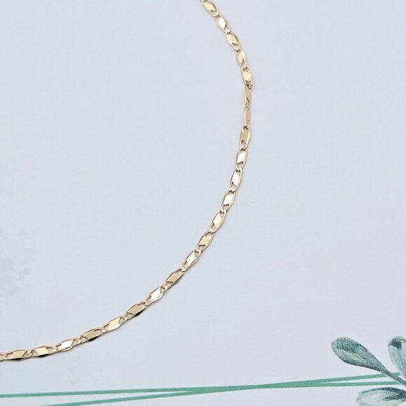 Shiny Rose Gold Twisted Chain Necklace, 18 Inch, Gold Plated Brass, XPNL0103 - Picture 11 of 12